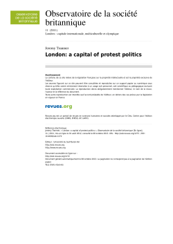 London: a capital of protest politics