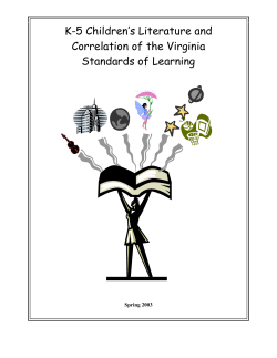 K-5 Children`s Literature and Correlation of the Virginia Standards of