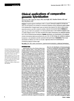 Clinical applications of comparative genomic hybridization