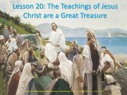 Lesson 20: The Teachings of Jesus Christ are a Great Treasure