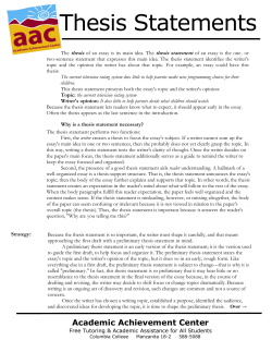 Thesis Statements - Columbia College