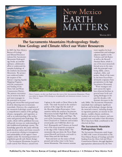 The Sacramento Mountains Hydrogeology Study
