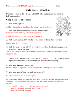 Study Guide: Ecosystems