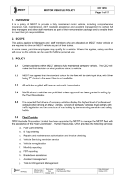 Motor Vehicle Policy