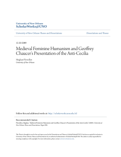 Medieval Feminine Humanism and Geoffrey Chaucer`s Presentation