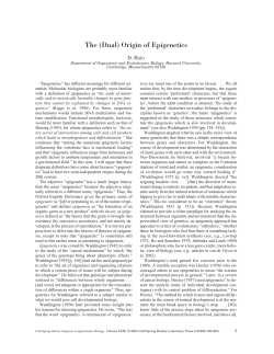 (Dual) Origin of Epigenetics