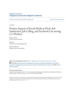 Positive Impacts of Social Media at Work: Job Satisfaction, Job