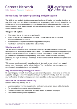 Networking for career planning and job search