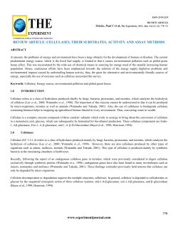 CELLULASES, THEIR SUBSTRATES, ACTIVITY AND ASSAY