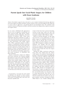 Facial Plastic Surgery for Children with Down Syndrome - CEC-DADD