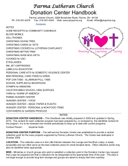 Donation Center Handbook
