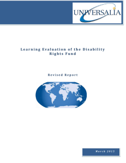 Learning Evaluation of the Disability Rights Fund Revised Report