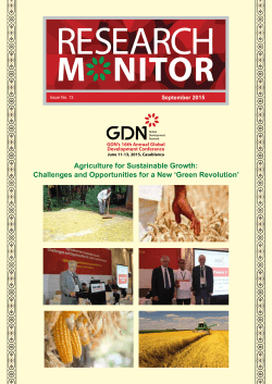 Challenges and Opportunities for a New `Green Revolution`