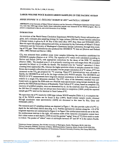 large-volume woce radiocarbon sampling in the pacific ocean