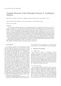 Complete Structure of the Chloroplast Genome of Arabidopsis thaliana