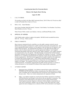 August 10, 2004 - The Grand Junction Rural Fire Protection District