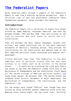 The Federalist Papers