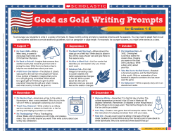 Good as Gold Writing Prompts Good as Gold Writing