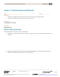 Lesson 4: Percent Increase and Decrease