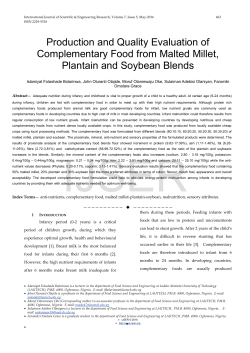 Production and Quality Evaluation of Complementary Food from