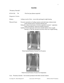1 Foot Pain "Pronatory Disorder" ICD-9
