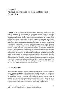 Nuclear Energy and Its Role in Hydrogen Production