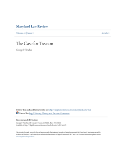 The Case for Treason - DigitalCommons@UM Carey Law