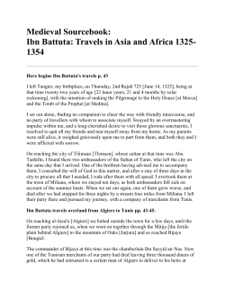 Medieval Sourcebook: Ibn Battuta: Travels in Asia and Africa 1325