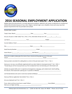 Midway 2016 EMPLOYMENT APPLICATION