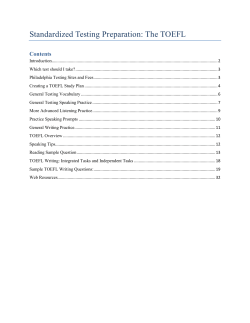 Standardized Testing Preparation: The TOEFL