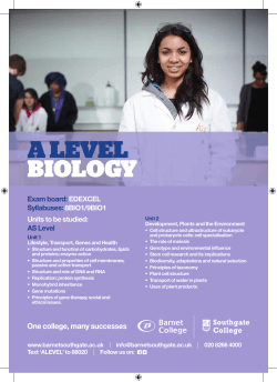 Biology Flyer A5.indd - Barnet and Southgate College