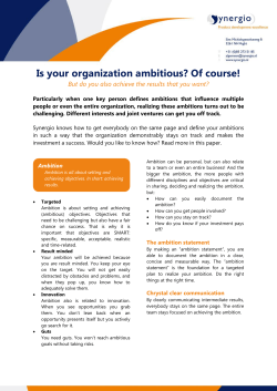 Is your organization ambitious? Of course!