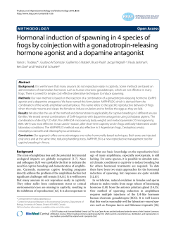 Hormonal induction of spawning in 4 species of frogs by coinjection