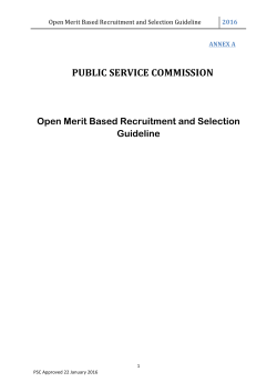 Open Merit Based Recruitment and Selection Guideline