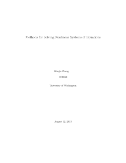 Methods for Solving Nonlinear Systems of Equations