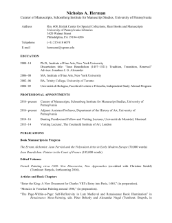 Curriculum Vitae - Penn Arts and Sciences