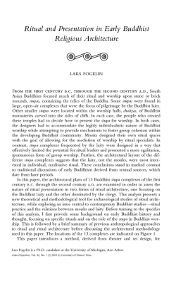Ritual and Presentation in Early Buddhist Religious