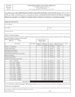 South Dakota Dealer License Plates