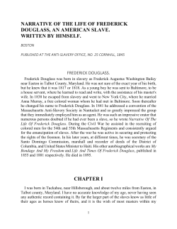 selections from Narrative of the Life of Frederick Douglass