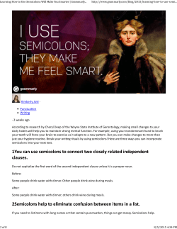 Learning How to Use Semicolons Will Make You Smarter