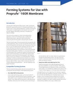 Forming Systems for Use with Preprufe&reg; 160R Membrane Technical