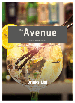 Drinks Menu - The Avenue
