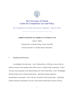 A Brief Overview of American Antitrust Law PDF 249kB