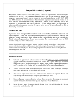 Leuprolide Acetate (Lupron) - Center for Human Reproduction