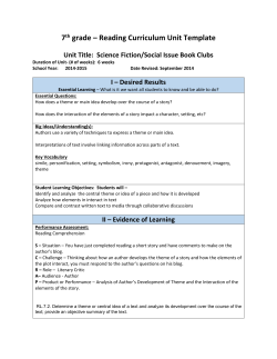 7th grade &ndash; Reading Curriculum Unit Template
