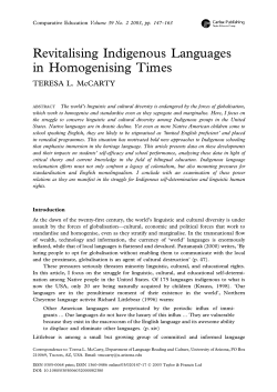 Revitalizing Indigenous Languages