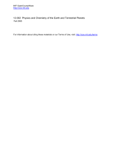 12.002 Physics and Chemistry of the Earth and Terrestrial Planets