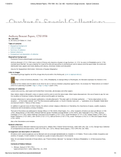 Anthony Benezet Papers, 17501936
