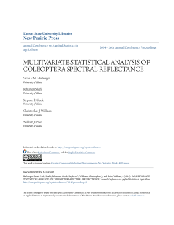 multivariate statistical analysis of coleoptera