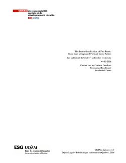 The Institutionalization of Fair Trade